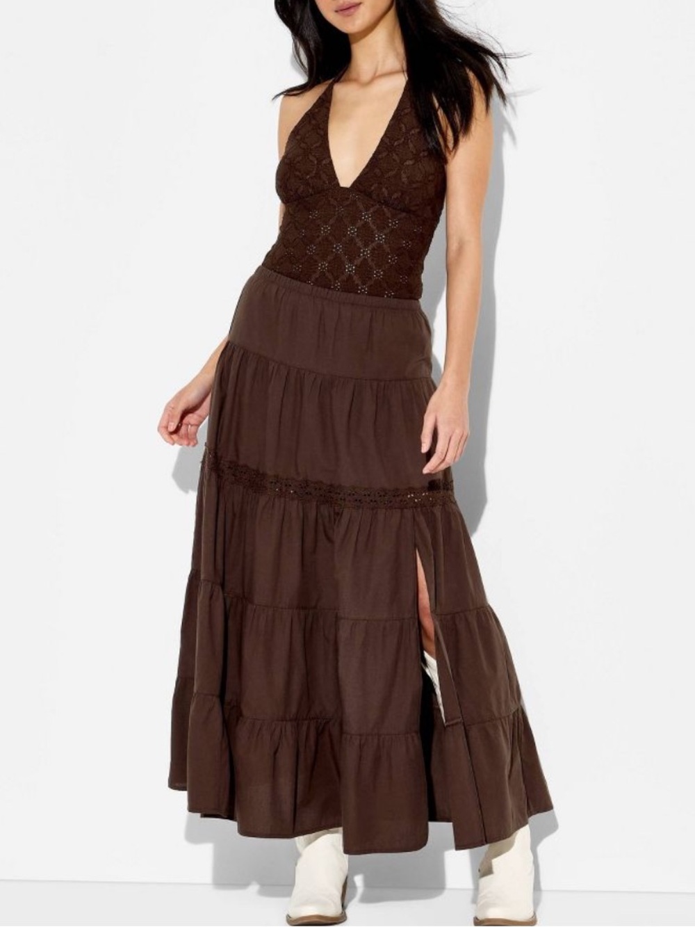 Brown Maxi Skirt